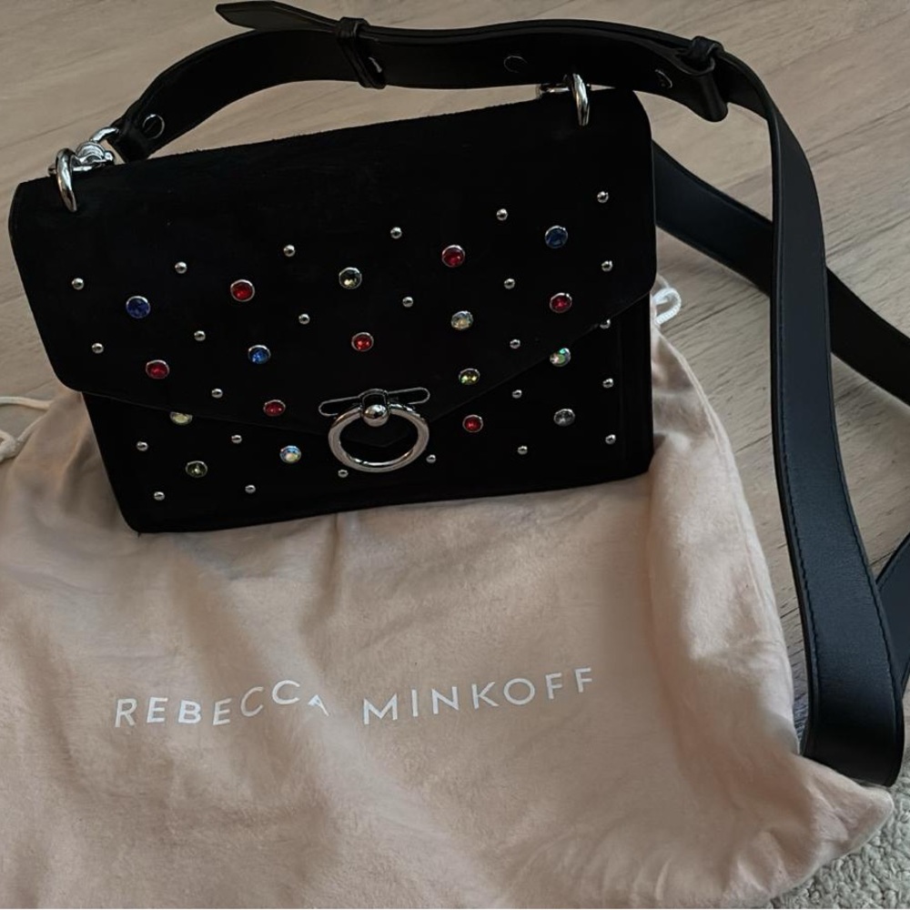 Rebecca Minkoff Black Crossbody Bag with Multicolor Studs